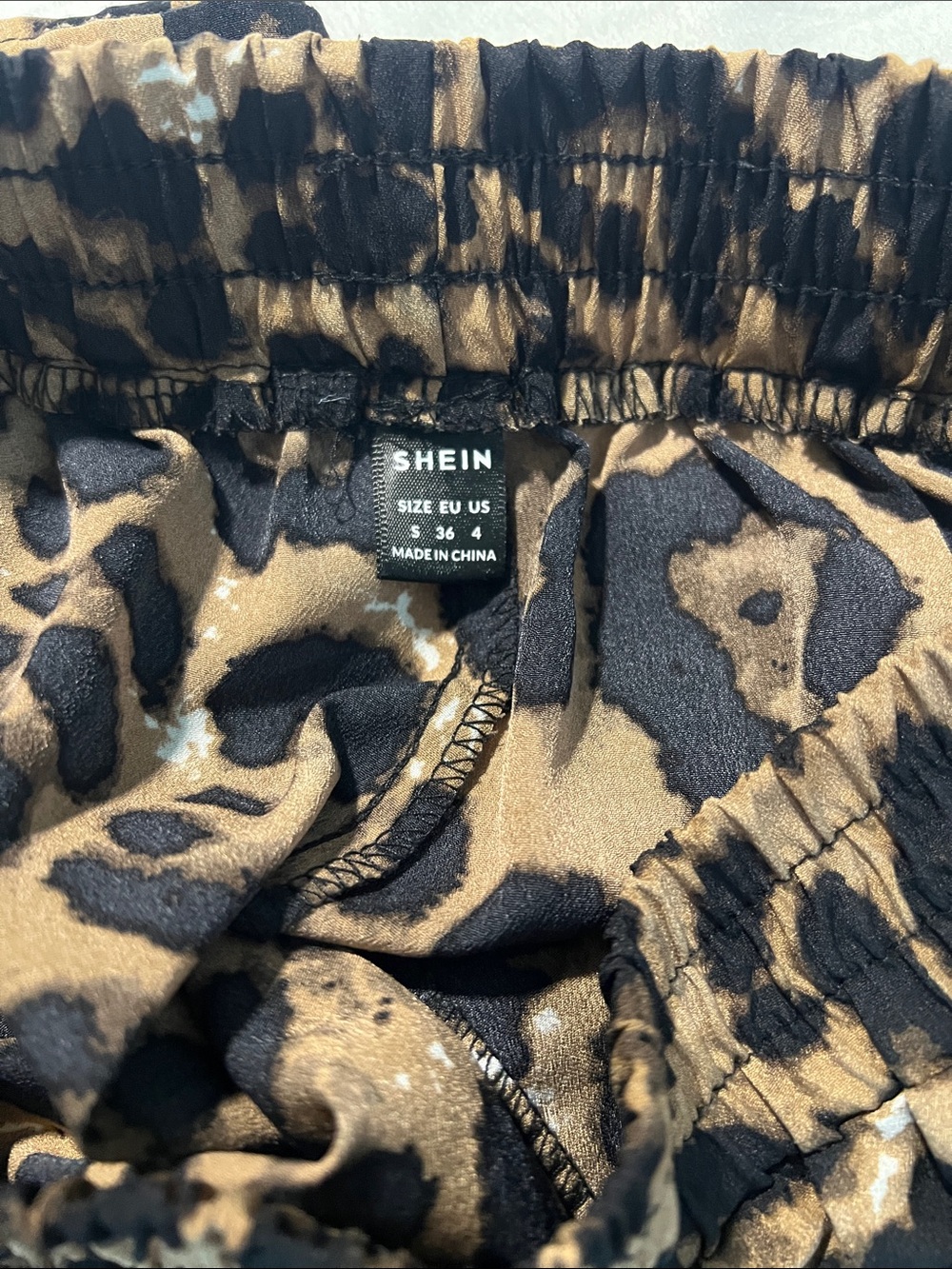 SHEIN Leopard rPrint Wide-Leg Pants - Brown & Black - Picture 2 of 4